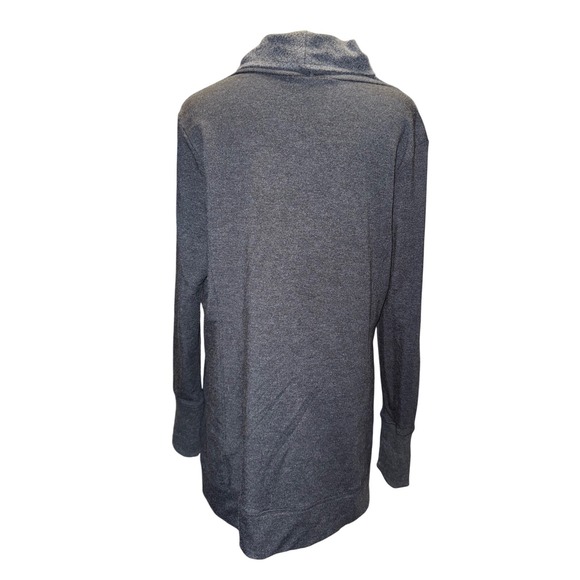 Caslon Womens Gray Asymmetrical Zip Up‎ Funnel Neck Tunic Sweatshirt Medium - Picture 3 of 10